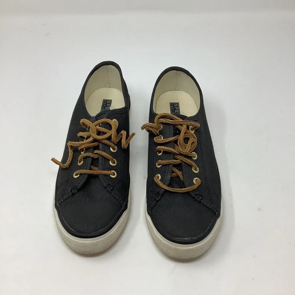 Sperry Top Sider‎ Seacoast Canvas Slip On Shoes Sneakers Women Sz 7.5 Navy Blue